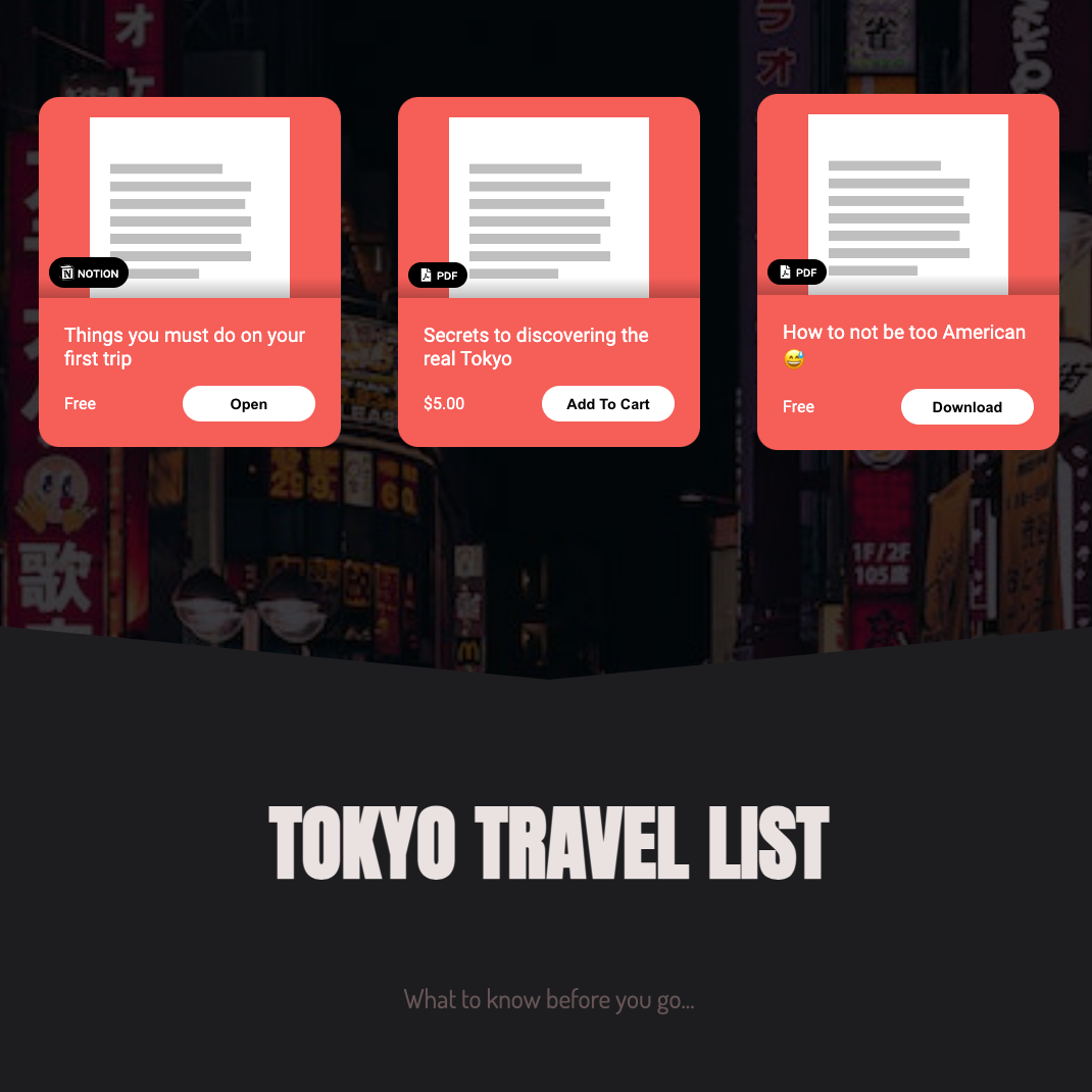 Tokyo Travel Guides store example